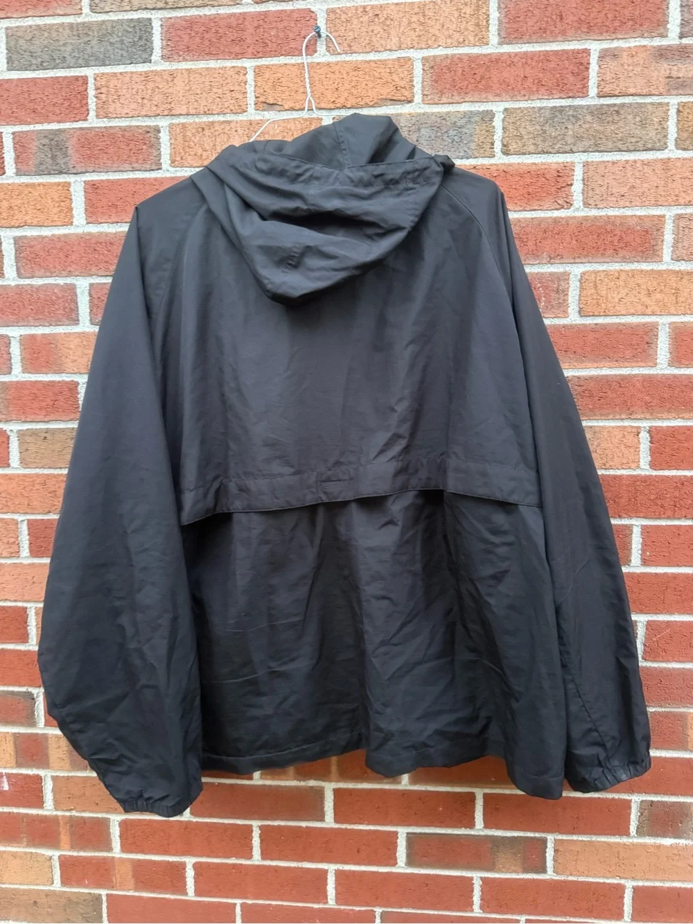 Eddie Bauer Sport Black Hooded Windbreaker Jacket XXL